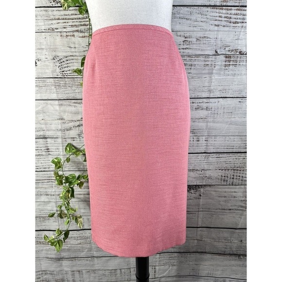 Suit Studio Skirt size 12 Pet Pink Textured Straight Pencil Knee Career Church - Picture 2 of 12